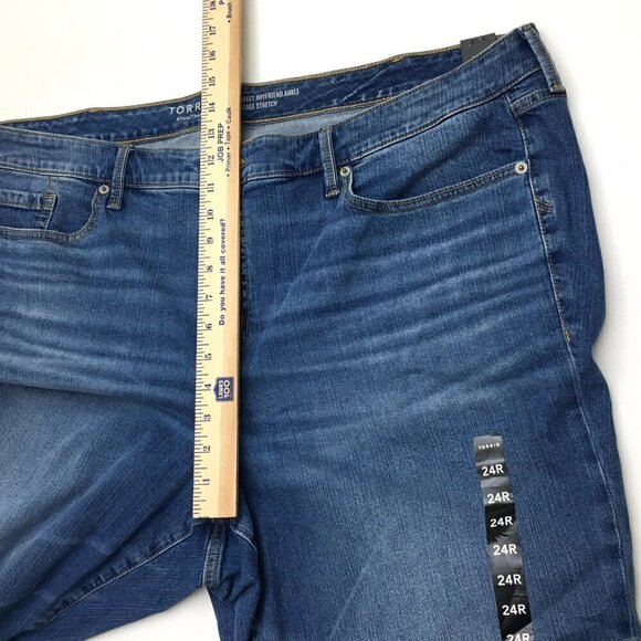 NEW Torrid Women's Jeans Perfect Boyfriend Ankle Stretch size 24 length 28" - Picture 7 of 9